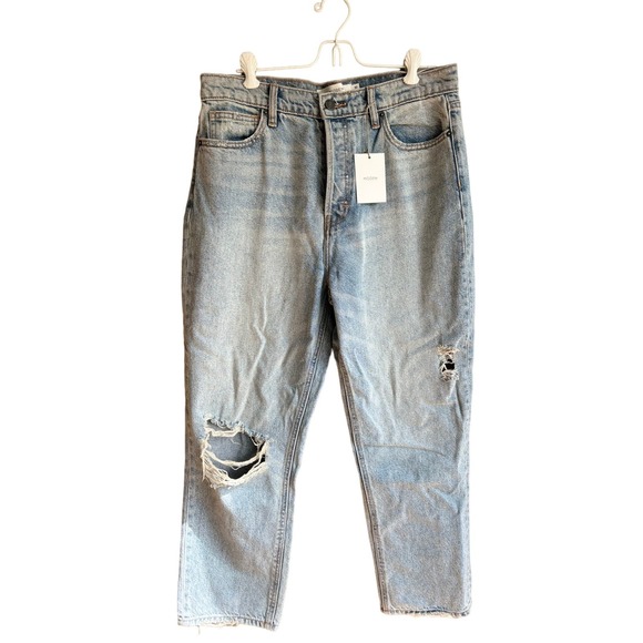 Hidden Womens Tracey High Rise Straight Crop Jeans Distressed Light Wash Size 30 - Picture 1 of 5